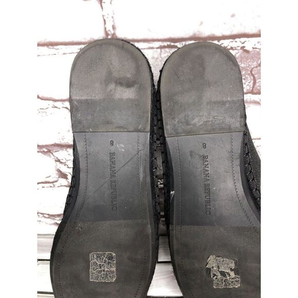 Banana Republic Black Canvas Fabric Slip On Espadrilles Loafers Shoes Women Sz 8 - Picture 13 of 16